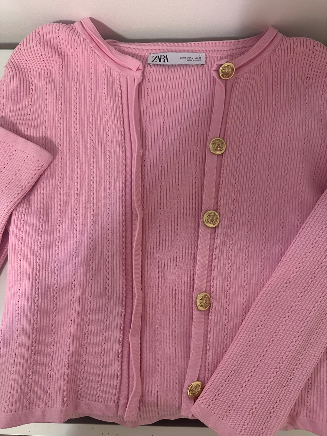 ZARA pink cardigan (Size M) + Skirt (Size S) Set