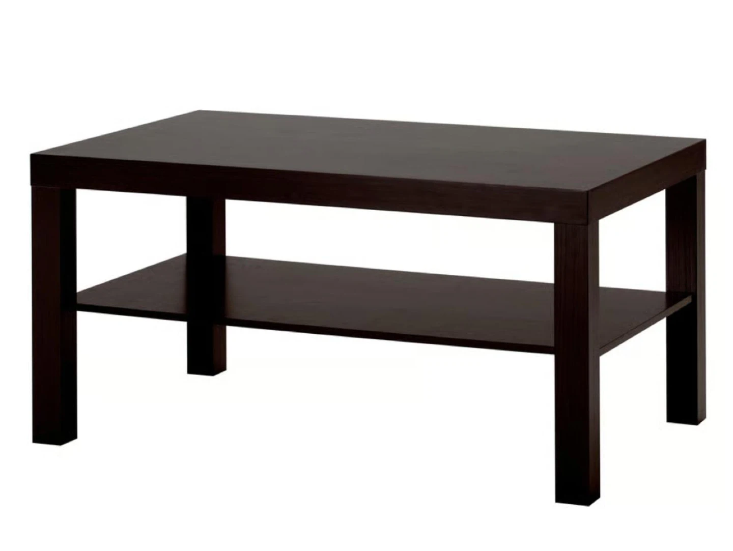 Dark Brown Coffee Table with Shelf
