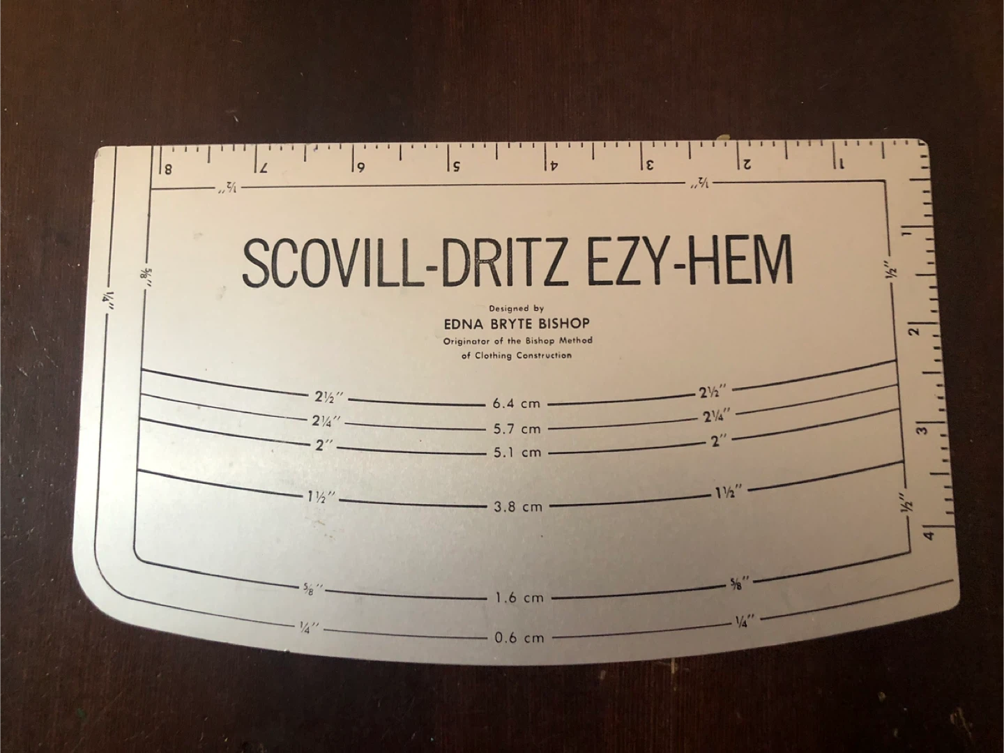 Vintage Sewing Hem Template.