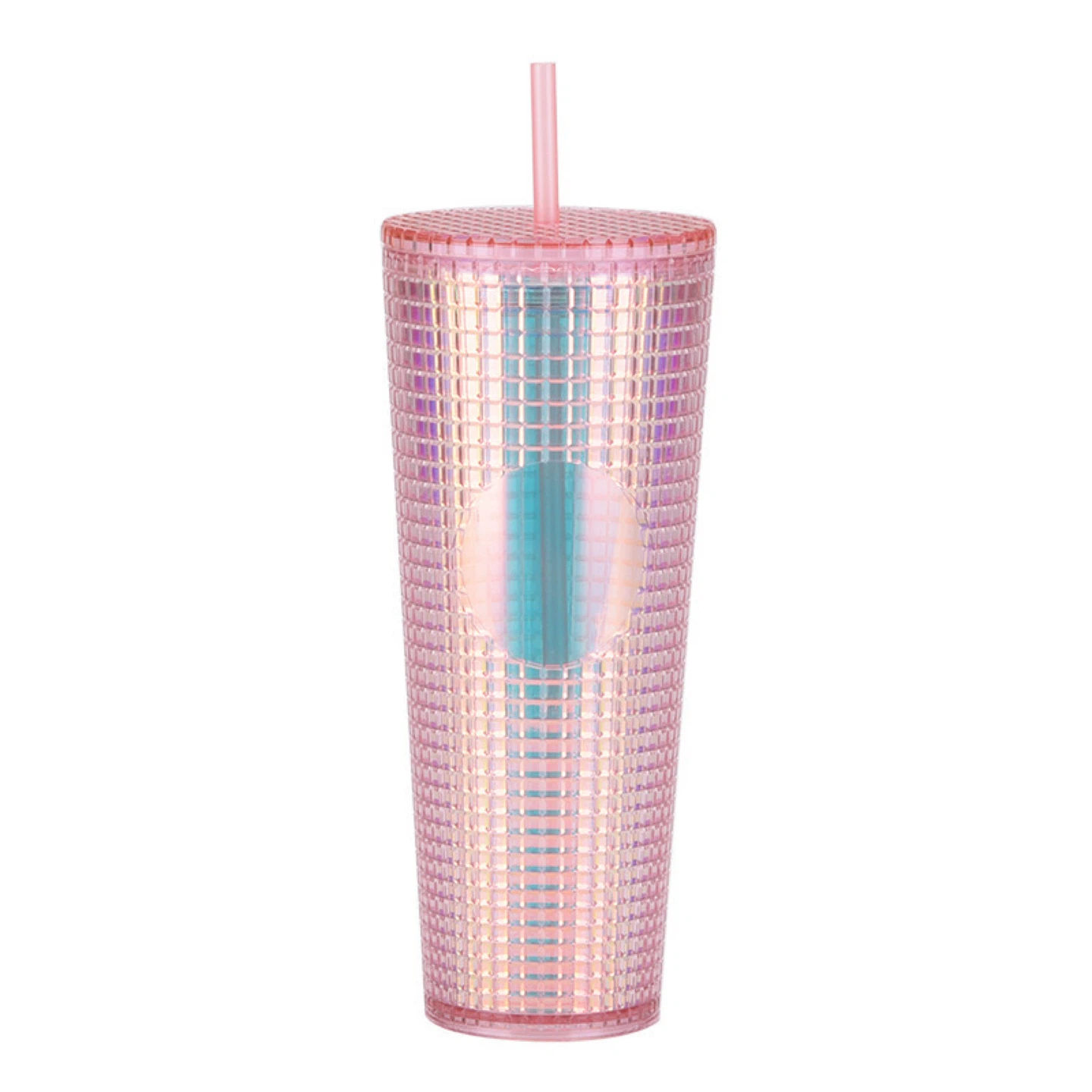 Tumbler with Straw - Rainbow/Iridescent