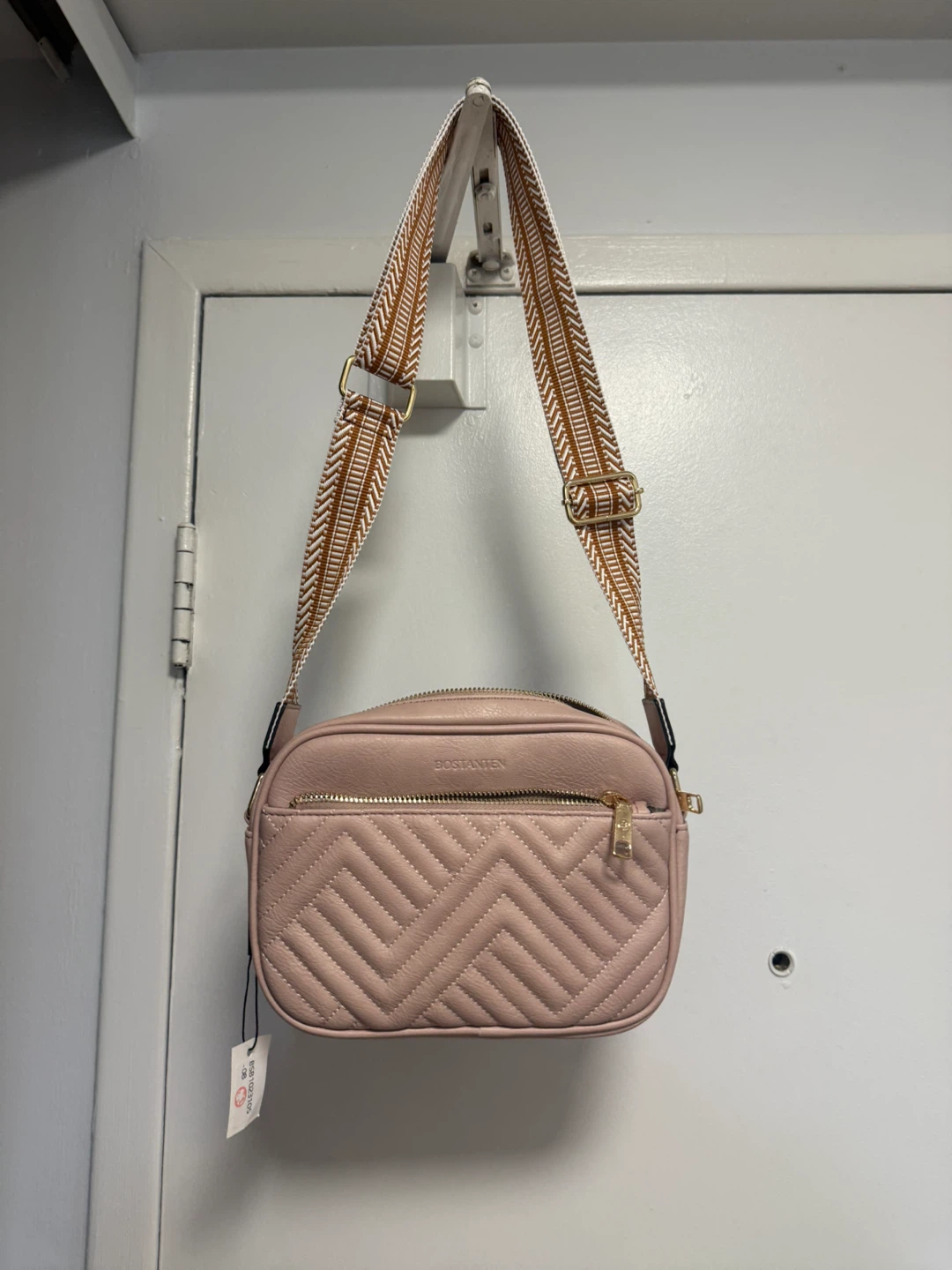 BOSSBAGS Pink Quilted Crossbody Bag