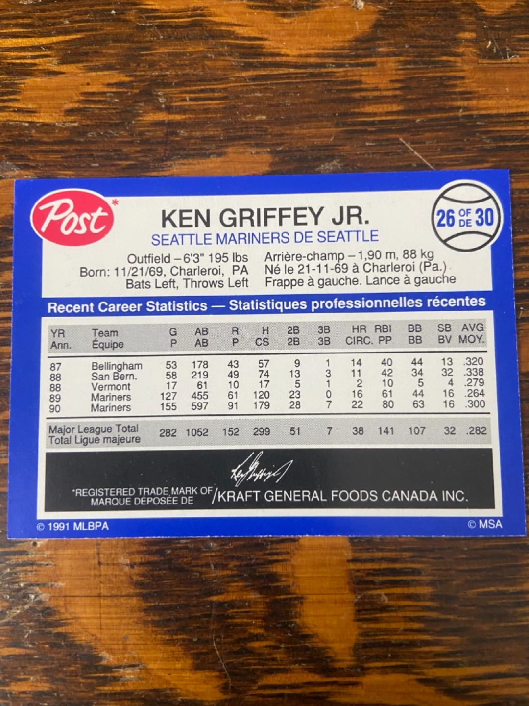 Ken Griffey Jr Baseball Card Lot 3 Cards Topps Donruss Post - photo 4
