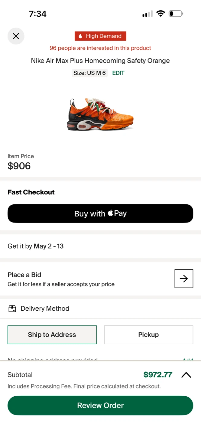 Nike Air Max Plus Homecoming Safety Orange US M 6 - photo 4