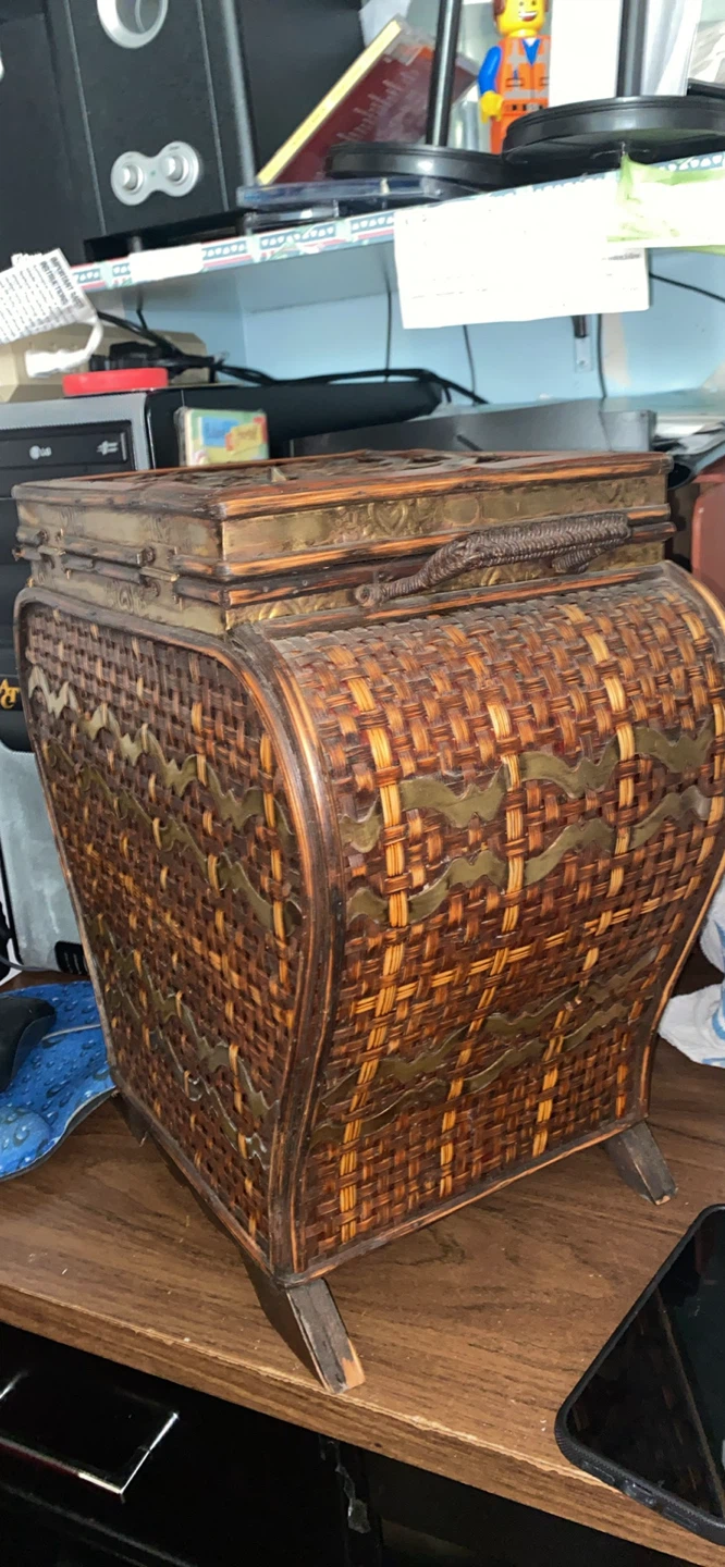Woven Decorative Storage Box with Metal Accents - photo 3