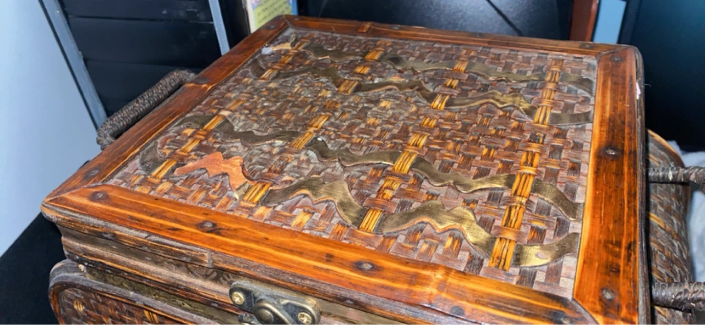 Woven Decorative Storage Box with Metal Accents - photo 4
