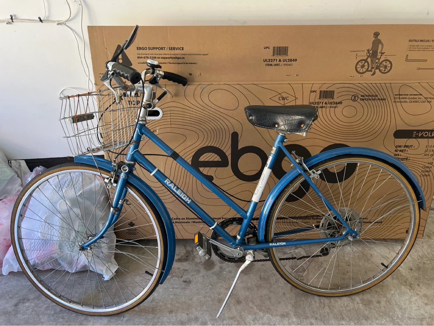 Raleigh Blue Cruiser Bicycle with Basket