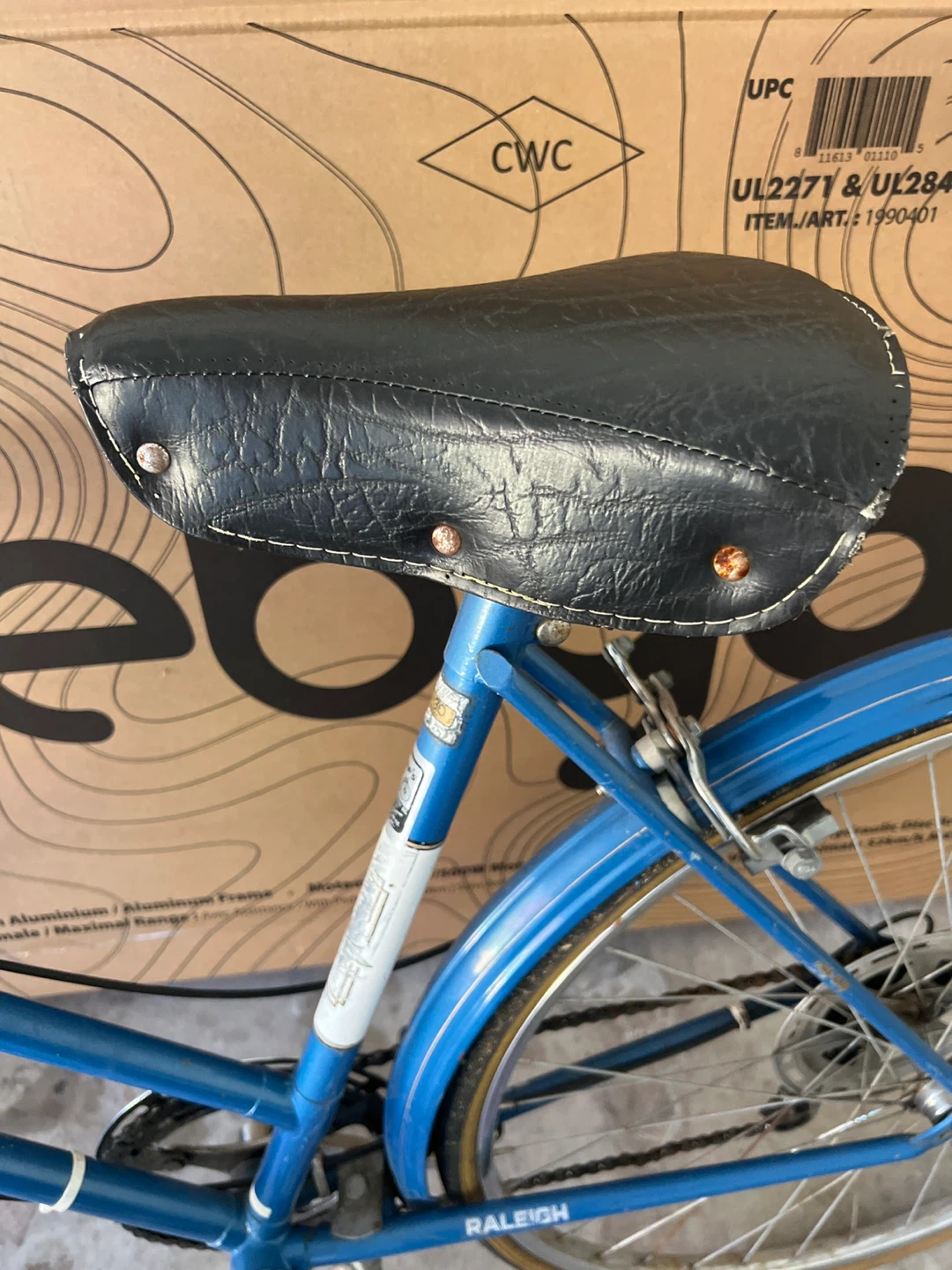 Raleigh Blue Cruiser Bicycle with Basket - photo 3