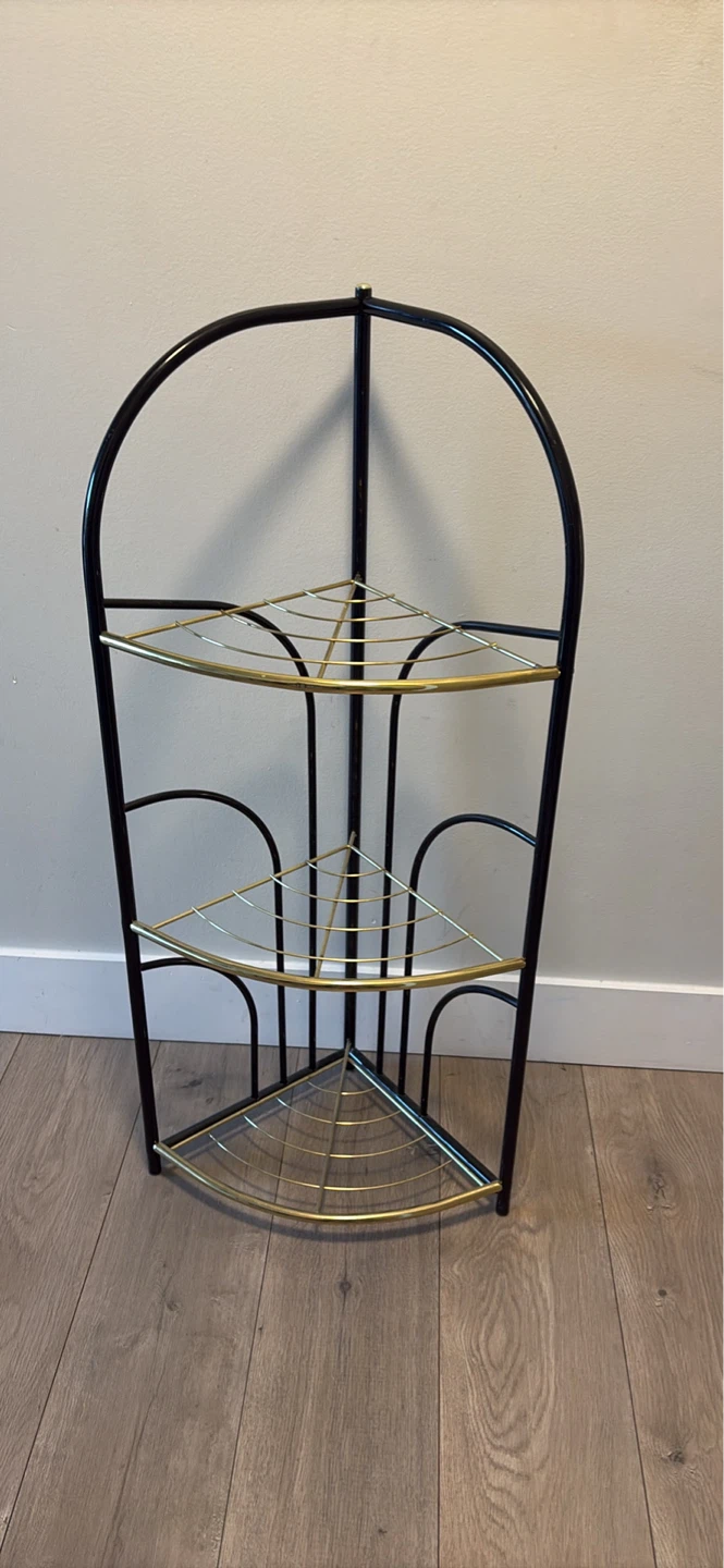 Black and Gold Corner Shelf Unit - photo 3