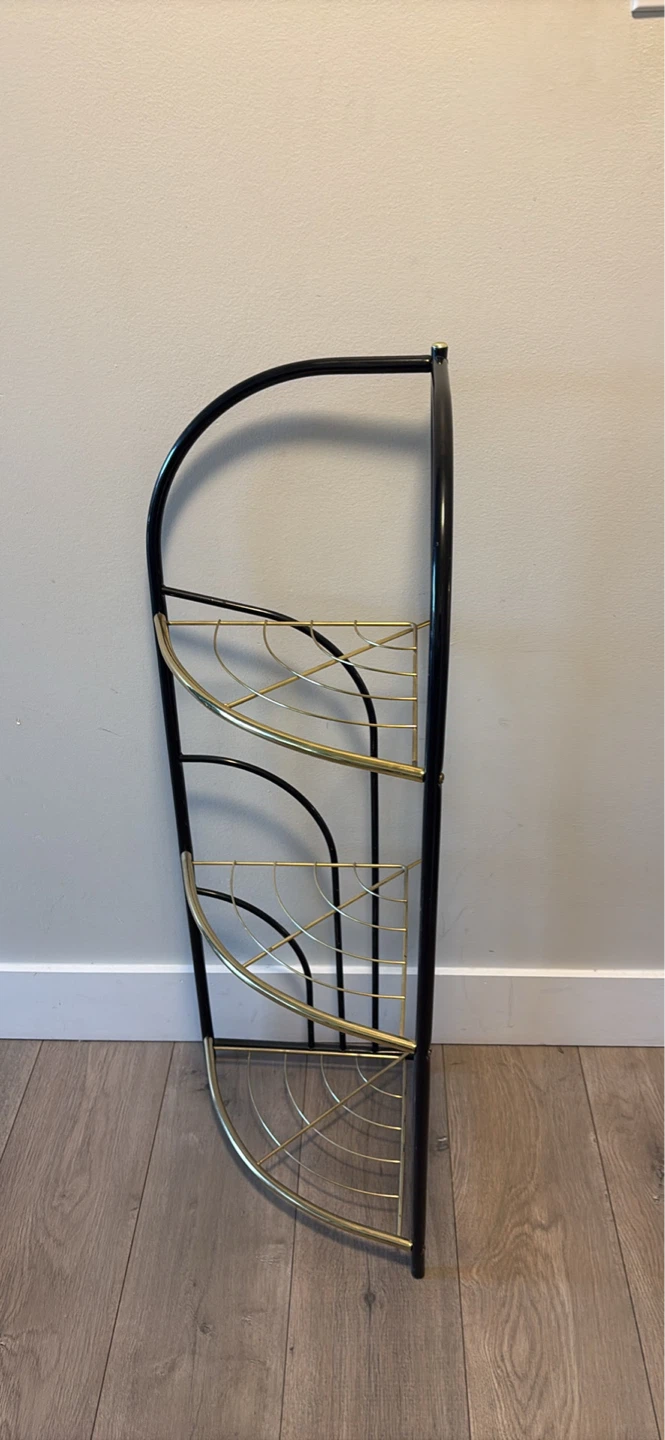 Black and Gold Corner Shelf Unit - photo 2