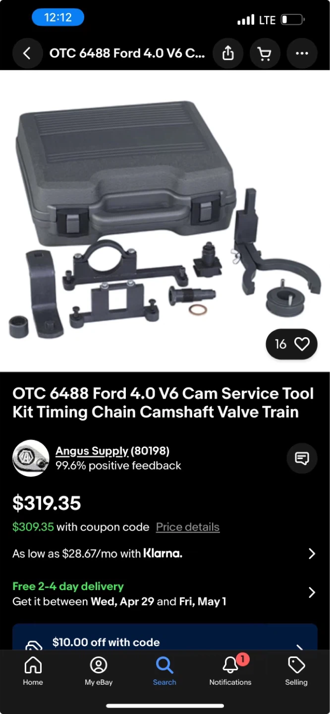 OTC 6488 Ford 4.0L SOHC V6 Cam Tool Kit - photo 3