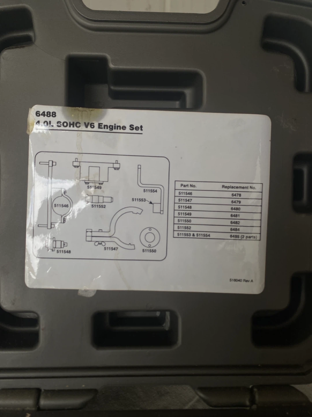 OTC 6488 Ford 4.0L SOHC V6 Cam Tool Kit - photo 5
