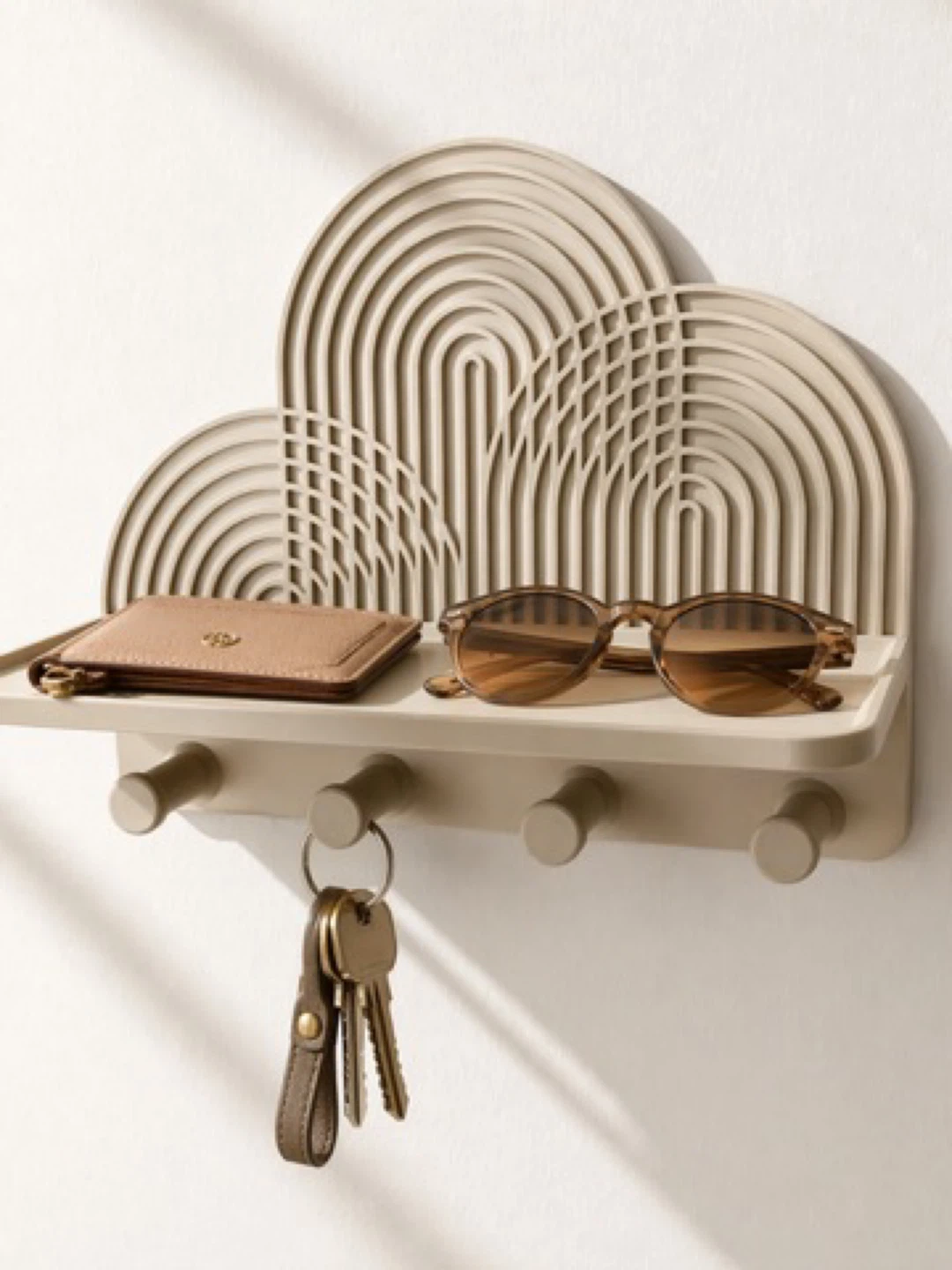 Cloud Rainbow Wall Shelf with Hooks