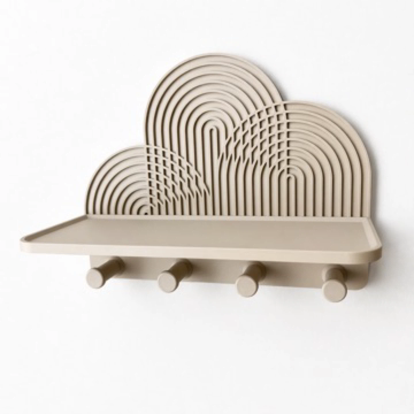 Cloud Rainbow Wall Shelf with Hooks - photo 2