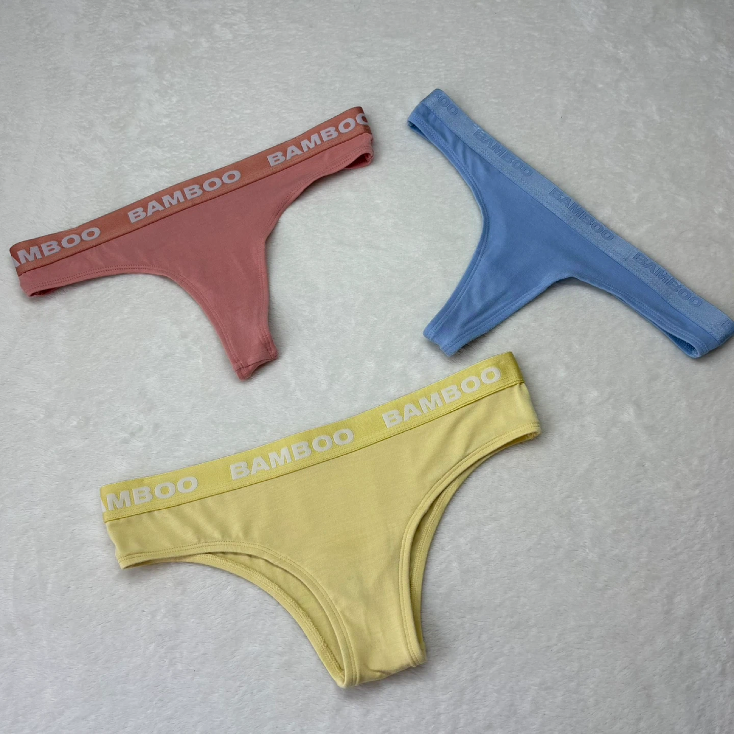 Bamboo Underwear Set of 3 Thong Cheeky Size M 3 Pack - photo 2