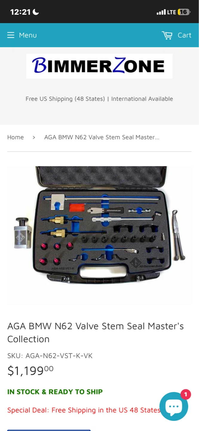 AGA BMW N62 Valve Stem Seal Master Tool Kit