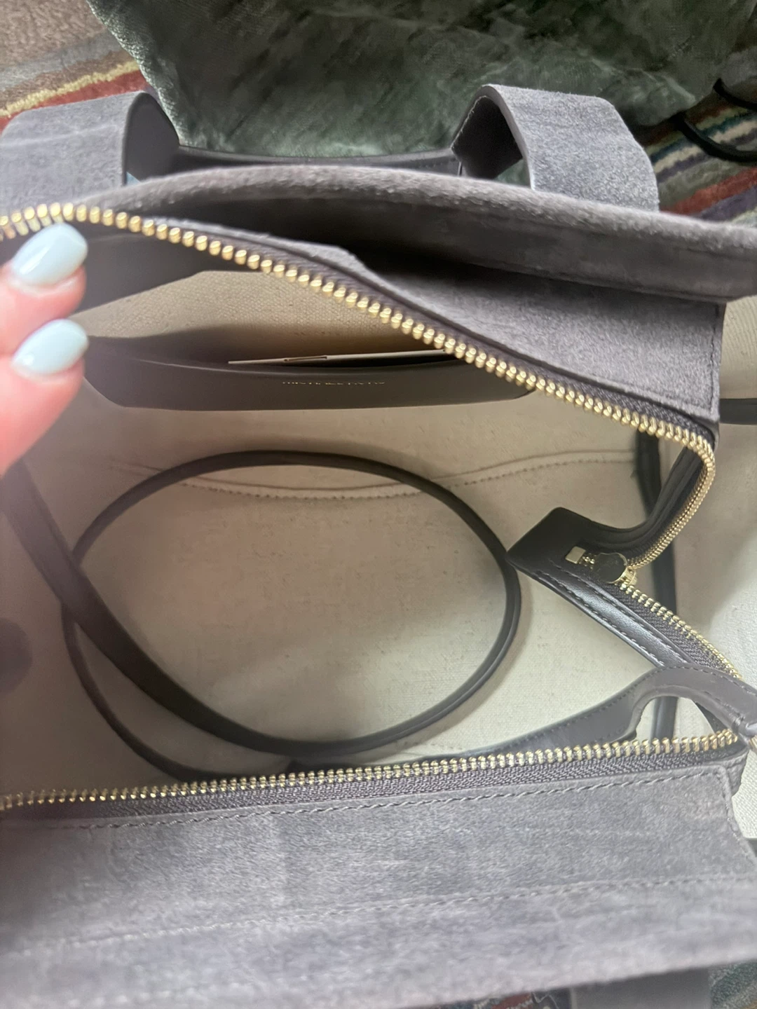 Michael Kors Suede Satchel Bag - Black - photo 4