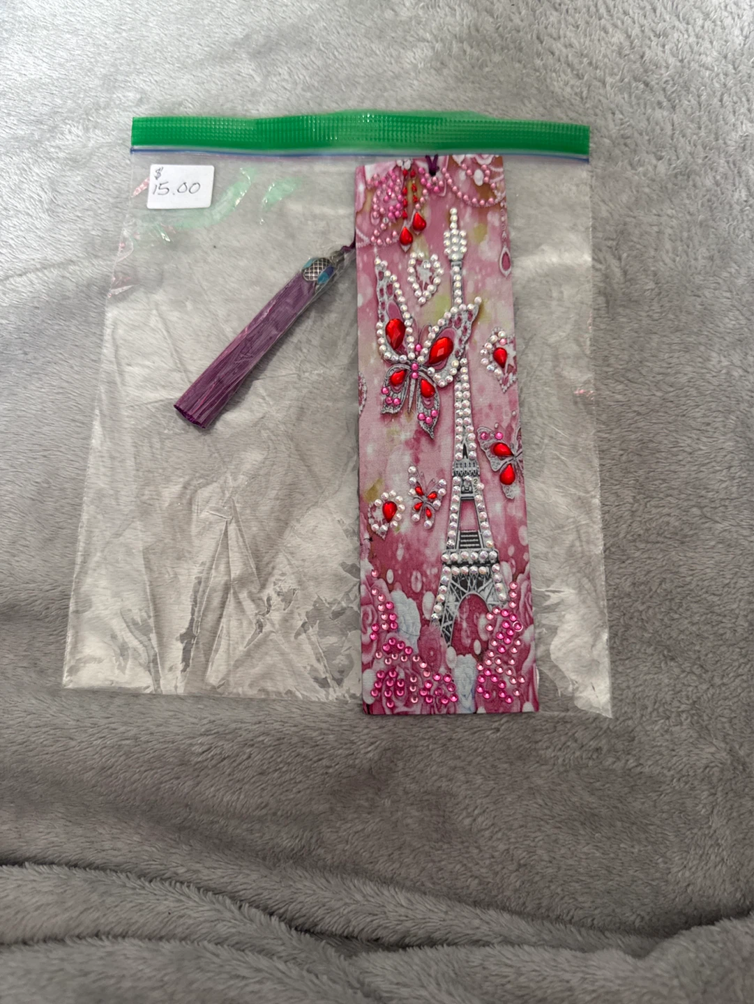 Diamond Art Bookmark - Eiffel Tower & Butterfly Design