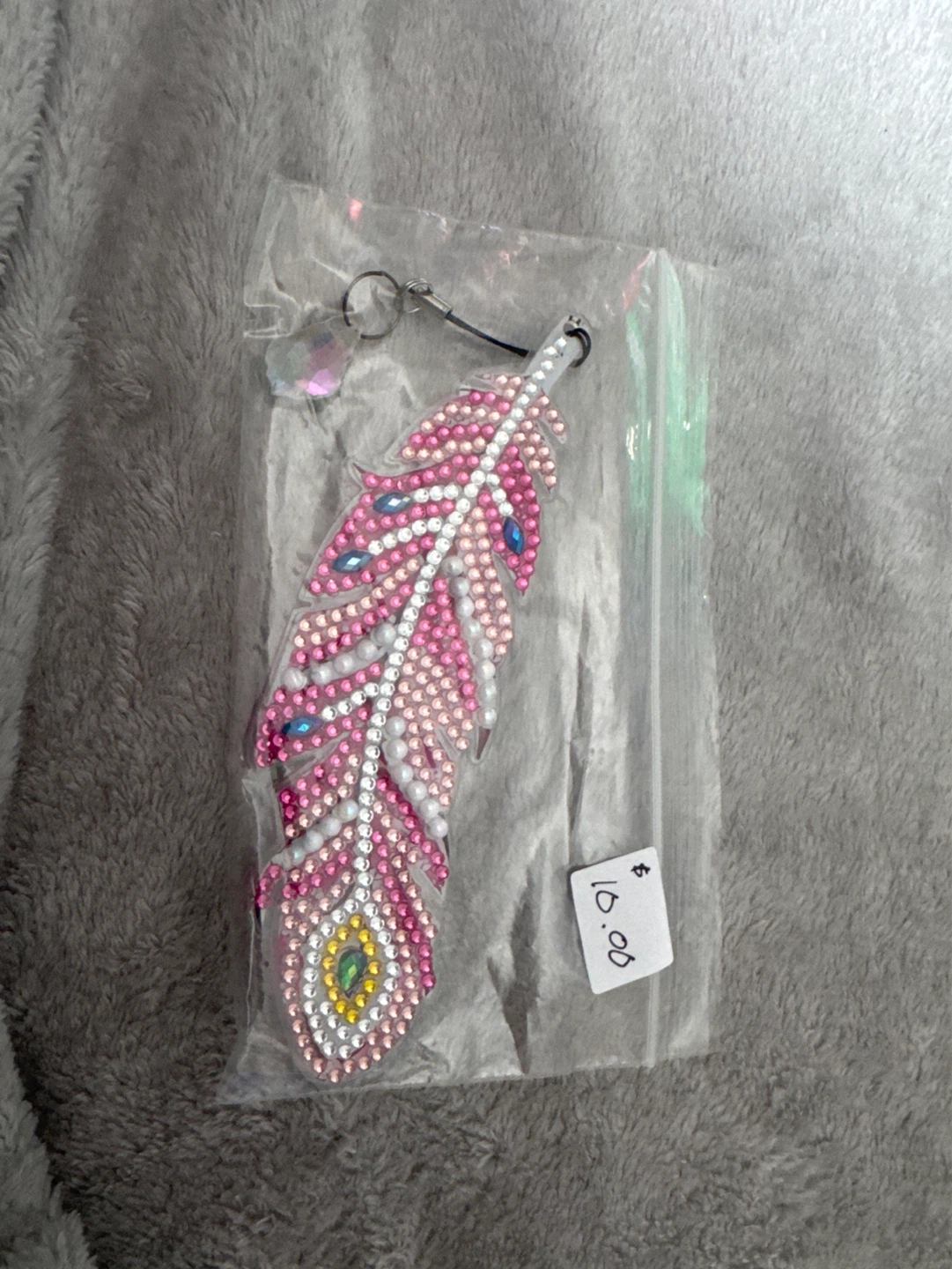 Pink Feather Diamond Art Book Marker