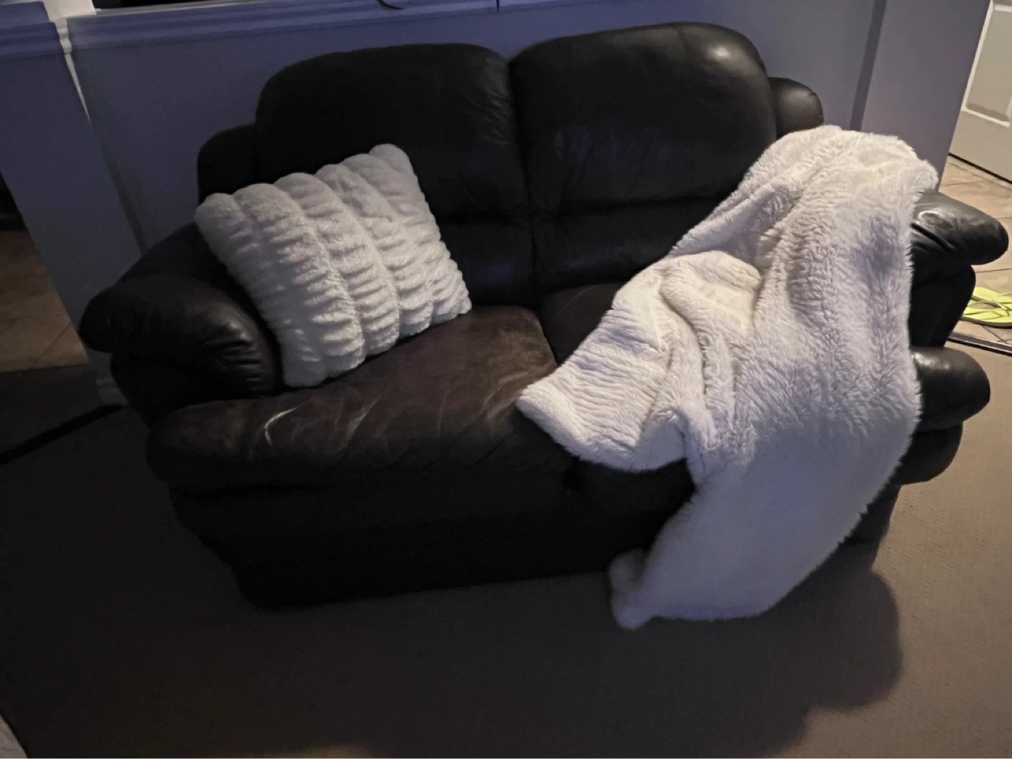 Dark Brown Leather Recliner Chair and Sofa Set - photo 3