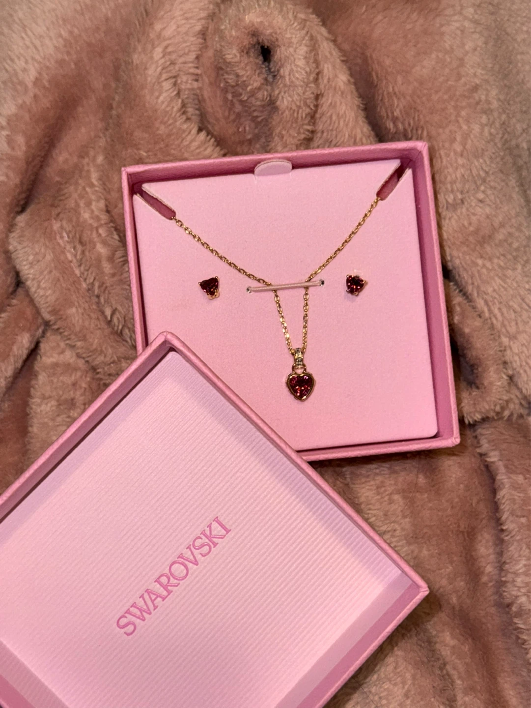 Swarovski Heart Necklace and Earrings Set (NEVER WORN!!)