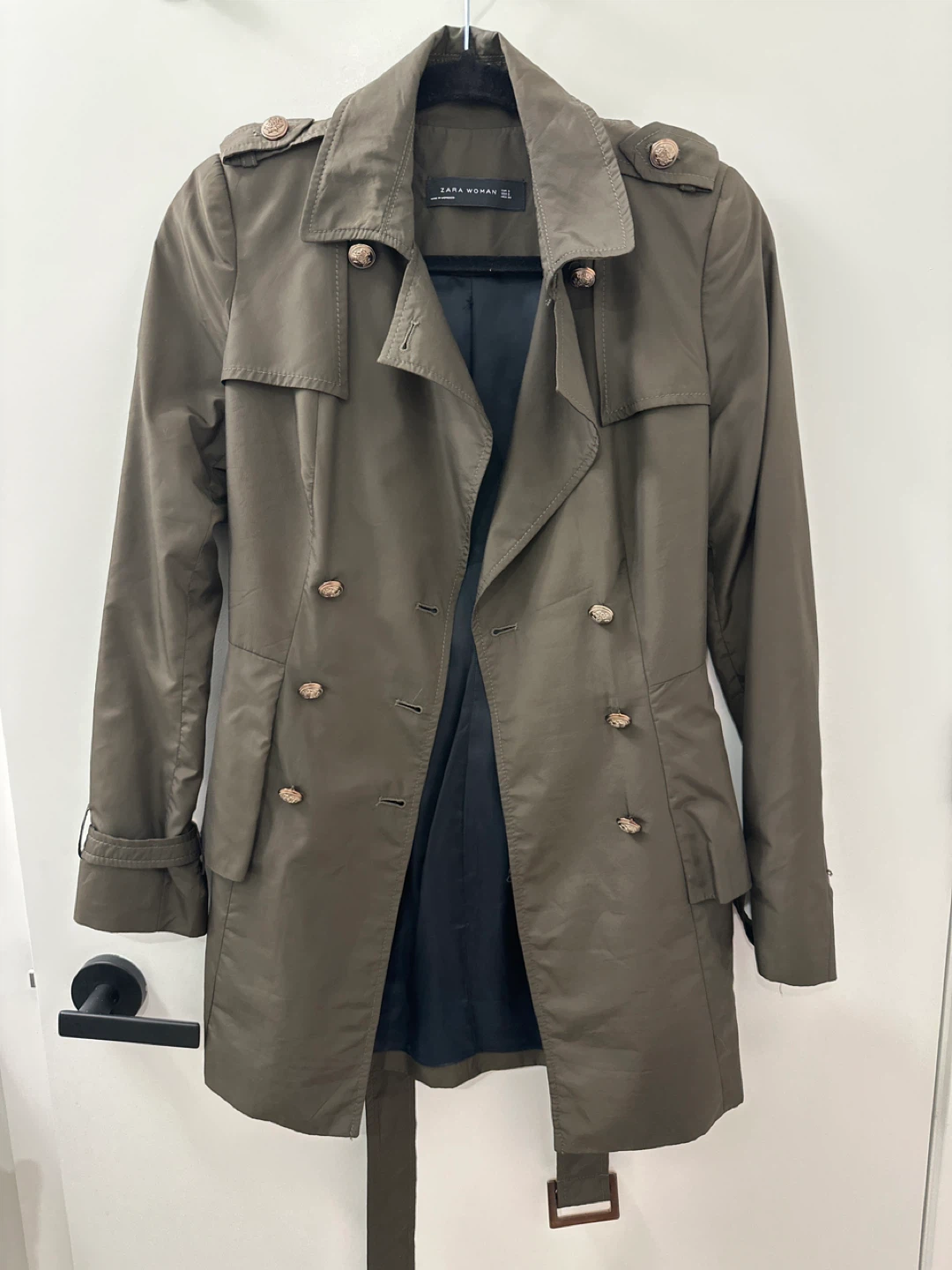 Zara Woman Trench Coat - Size S - Olive Green - photo 3
