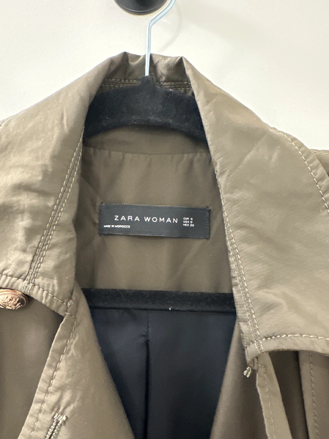Zara Woman Trench Coat - Size S - Olive Green - photo 2