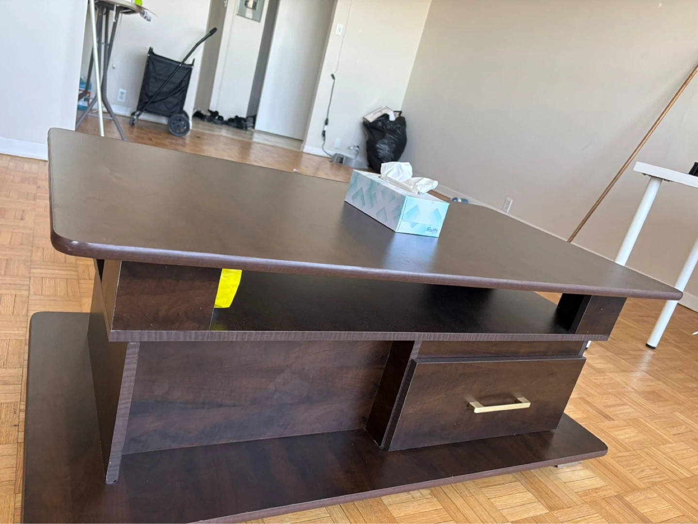 Dark Brown Coffee Table with Drawer - photo 3