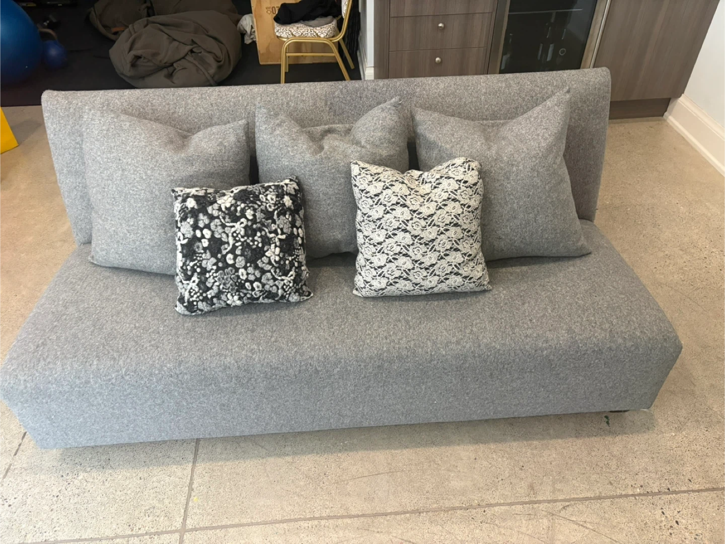 Gluckstein  Home custom- Grey Sofa with Throw Pillows - photo 2