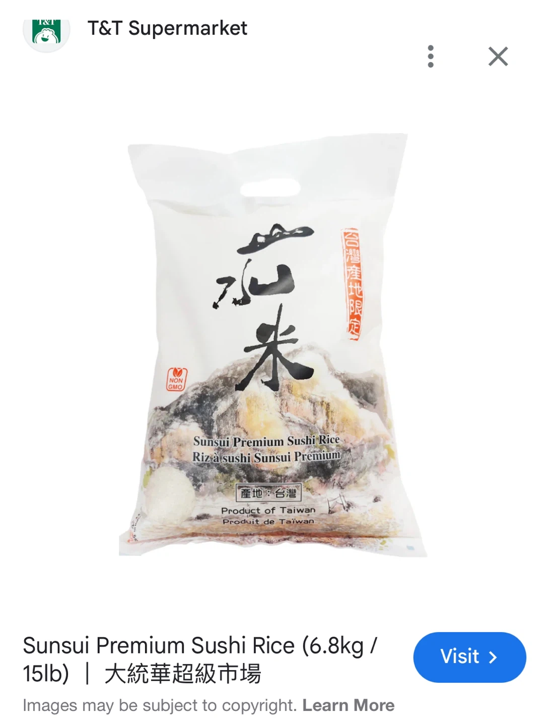 Sunsui Premium Sushi Rice 6.8kg