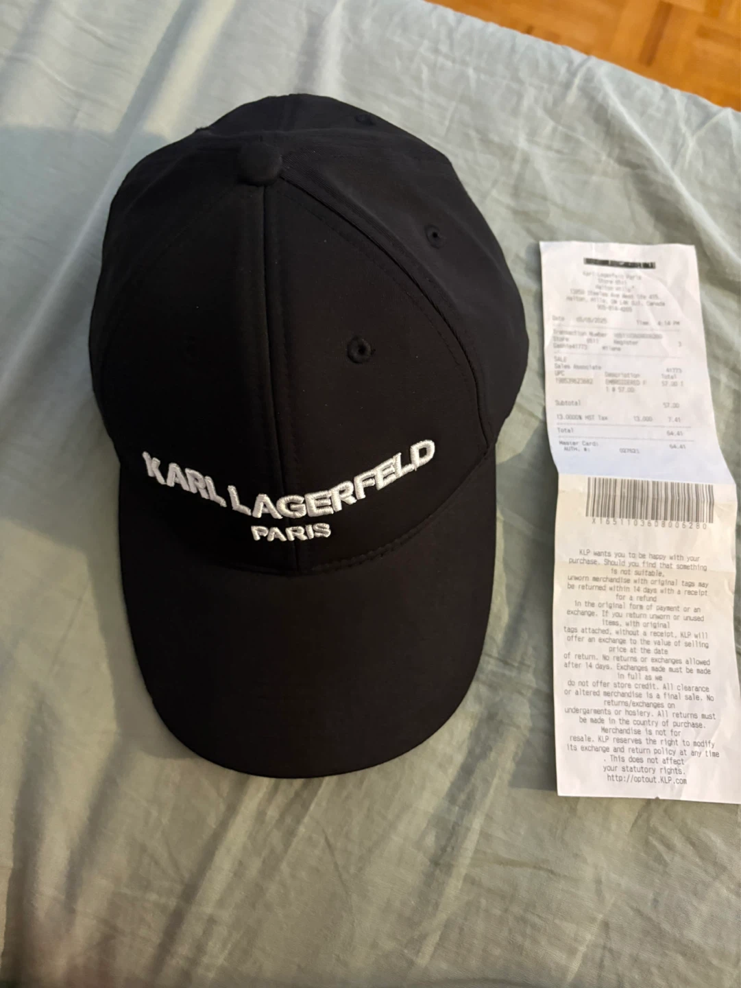 Karl Lagerfeld Paris Black Baseball Cap