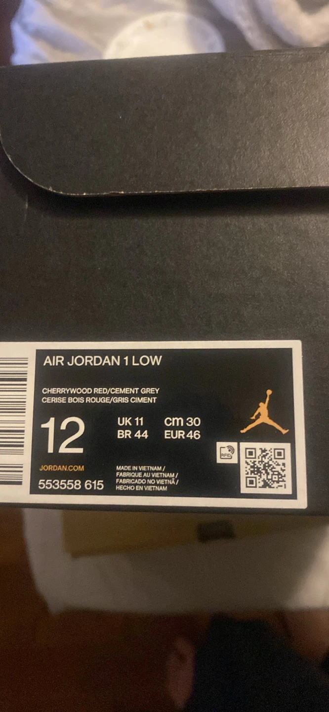 Air Jordan 1 Low Cherrywood Red/Cement Grey Size 12 - photo 4