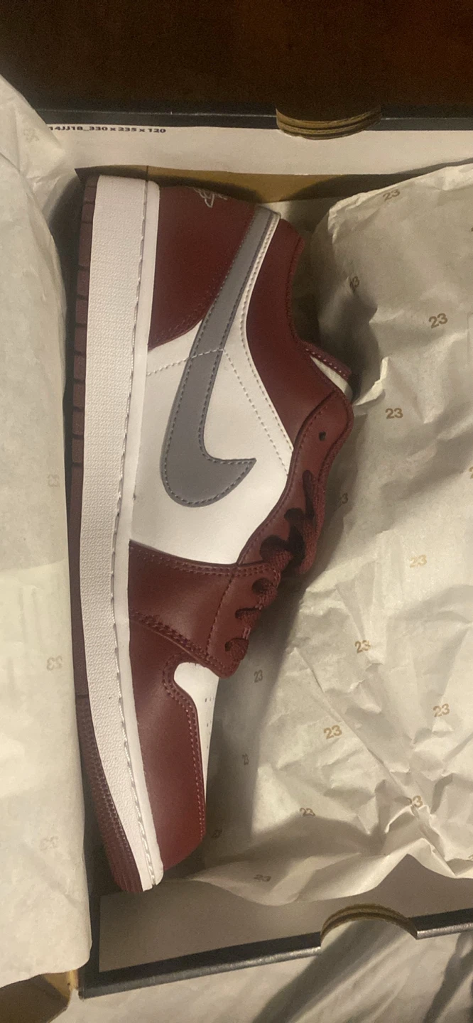 Air Jordan 1 Low Cherrywood Red/Cement Grey Size 12