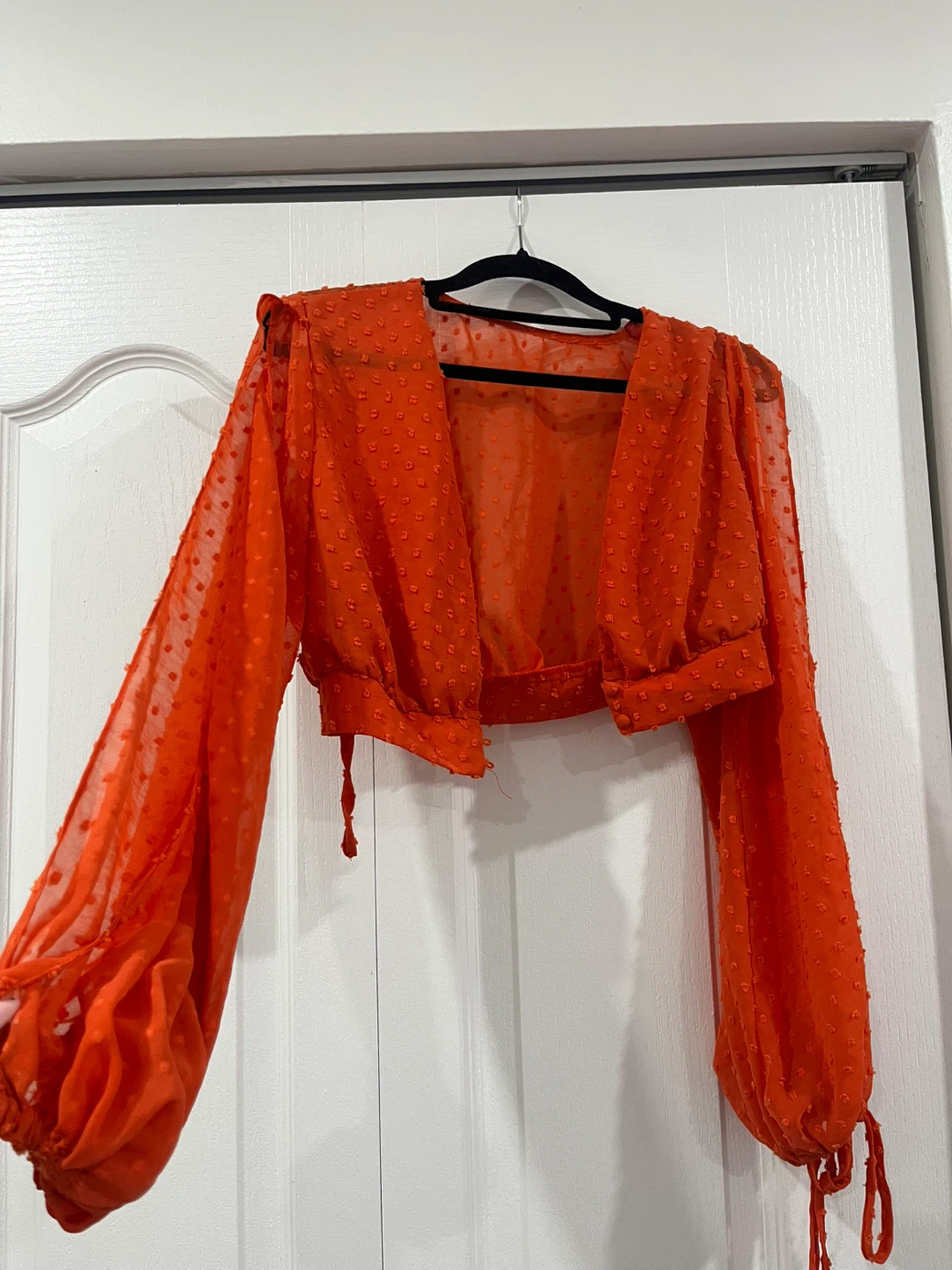 Orange Textured Cropped top
