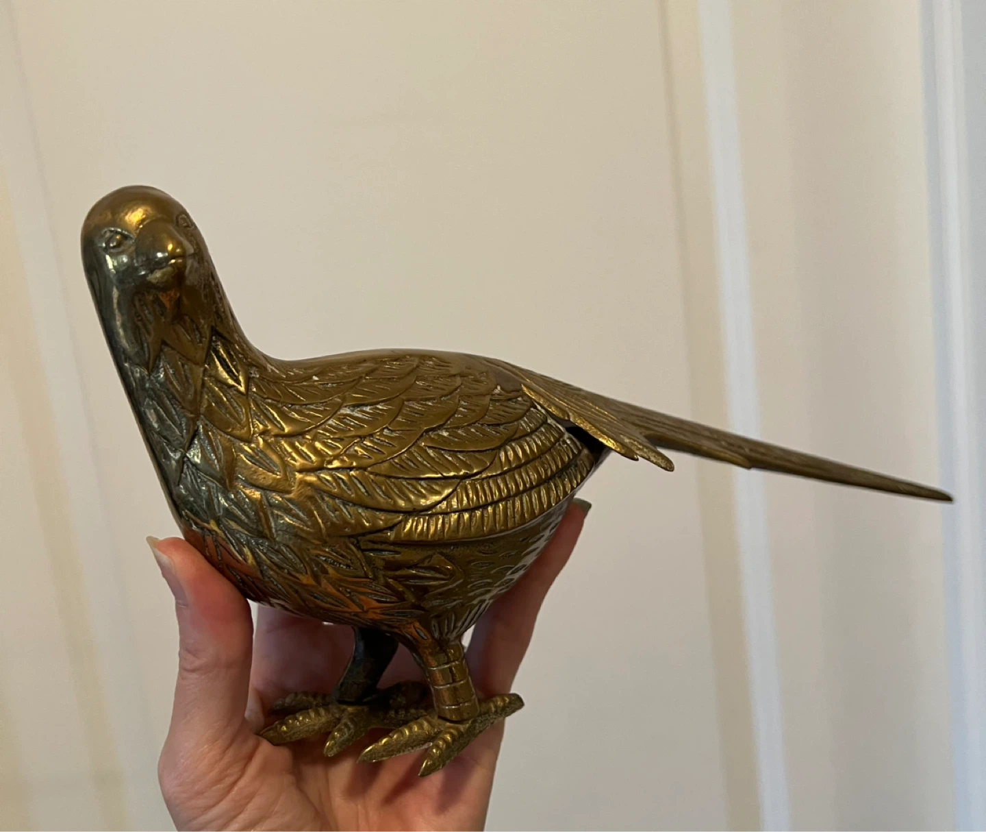 Mid Century Large Solid Brass Pheasants - photo 5