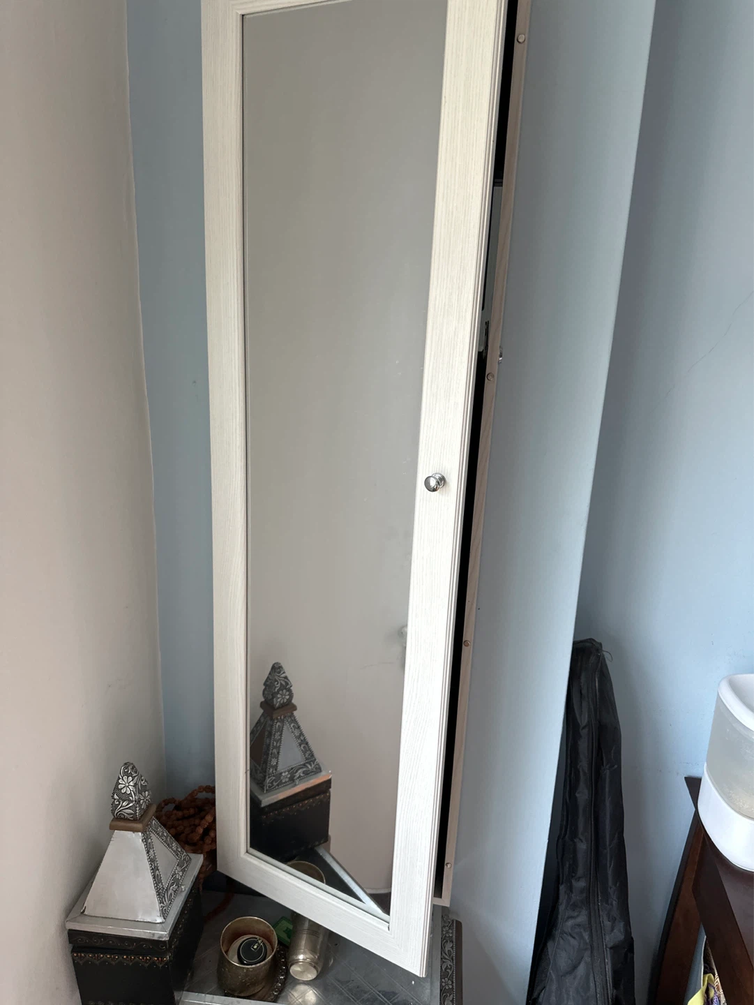 White Mirrored Jewelry Armoire Cabinet - photo 2