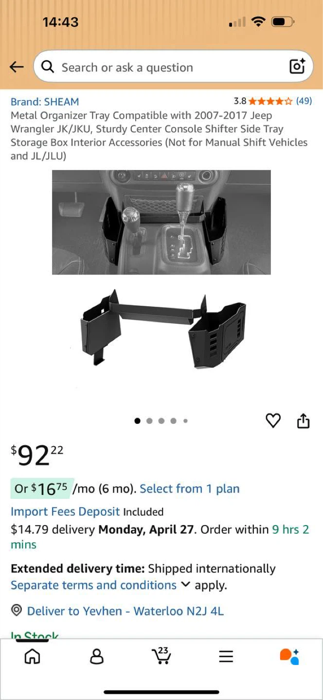JEEP WRANGLER CONSOLE ORGANIZER – SHEAM 🔥🚙