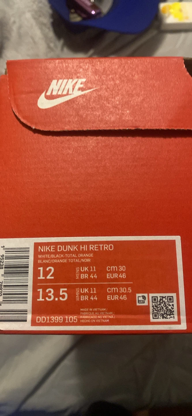 Nike Dunk High Retro White/Black Size 12 - photo 3
