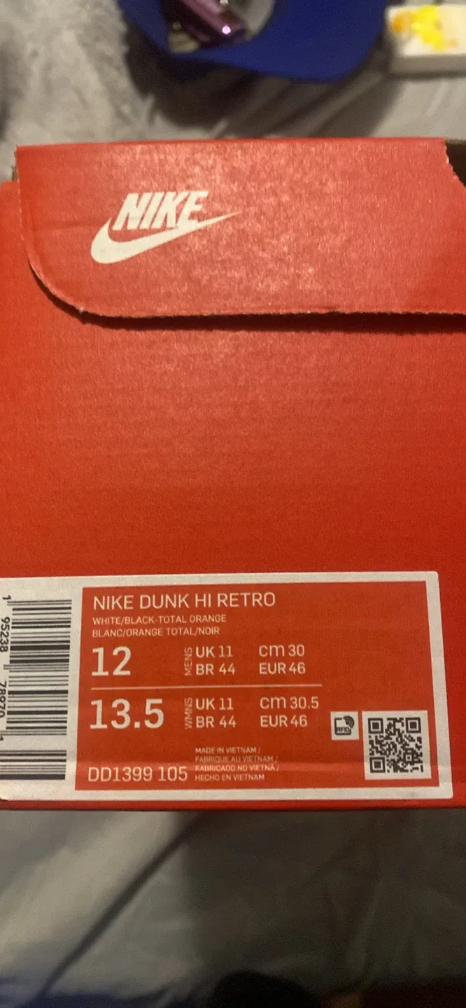 Nike Dunk High Retro White/Black Size 12 - photo 3