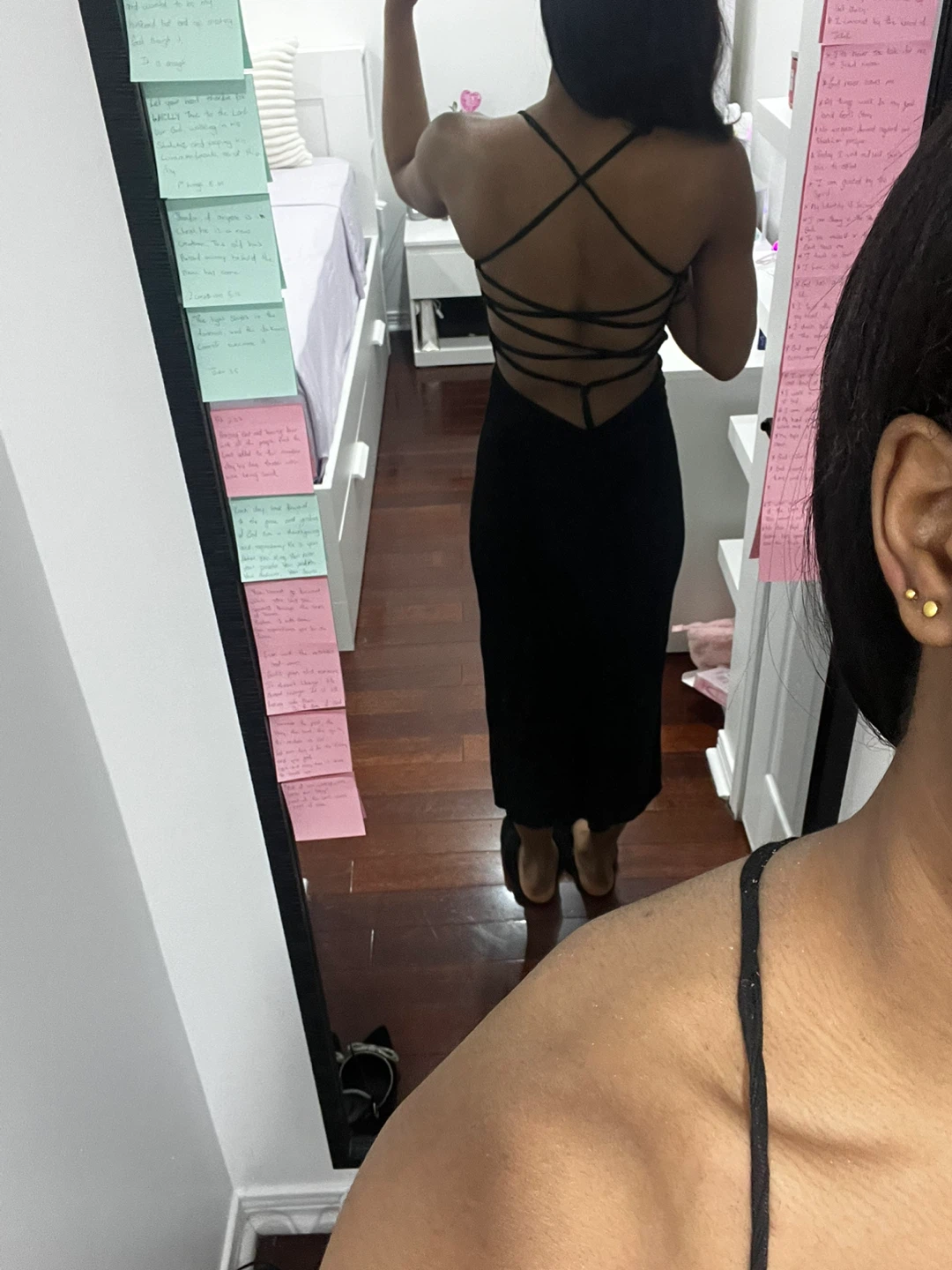Black Strappy Back Maxi Dress with Slit - photo 2