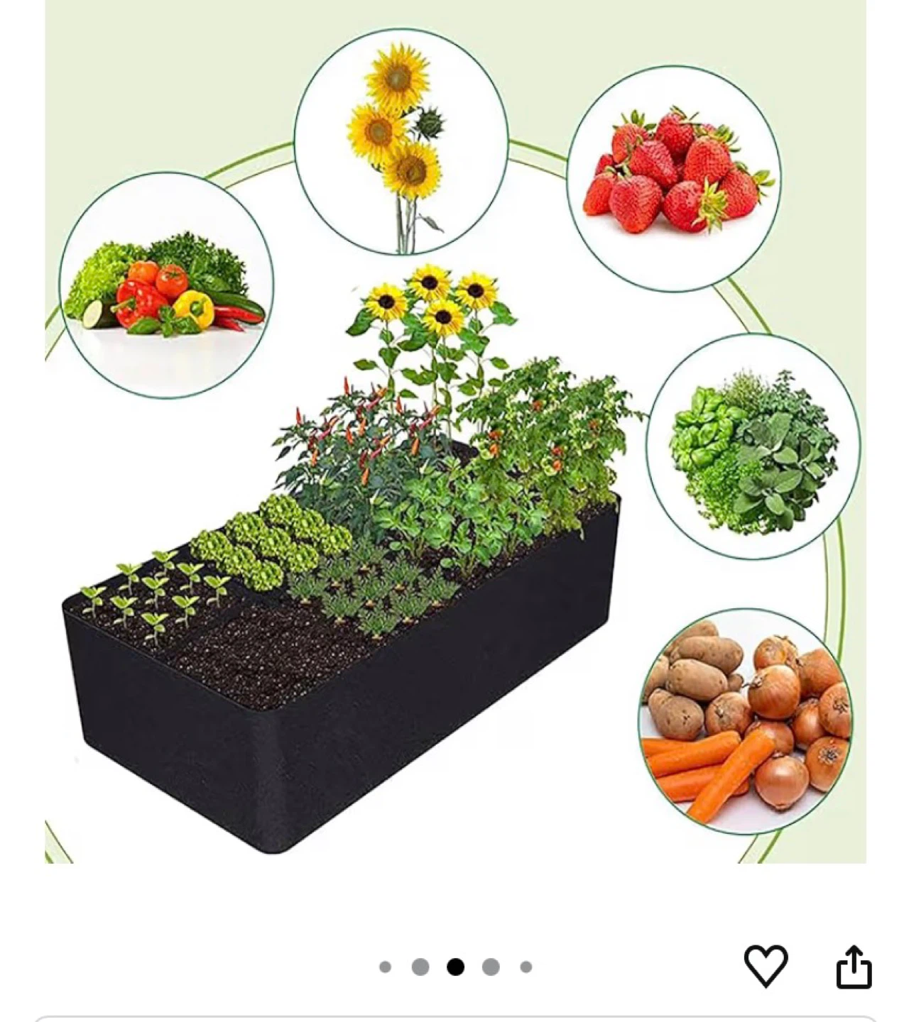 Fabric Raised Garden Bed 128 Gallon 8 Grids 3x6FT - photo 4