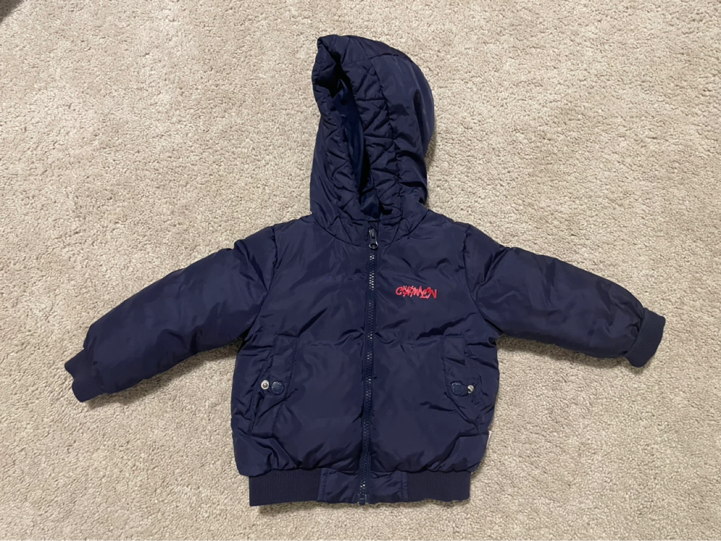 Baby Puffer Jacket Navy Blue , 9-12 month