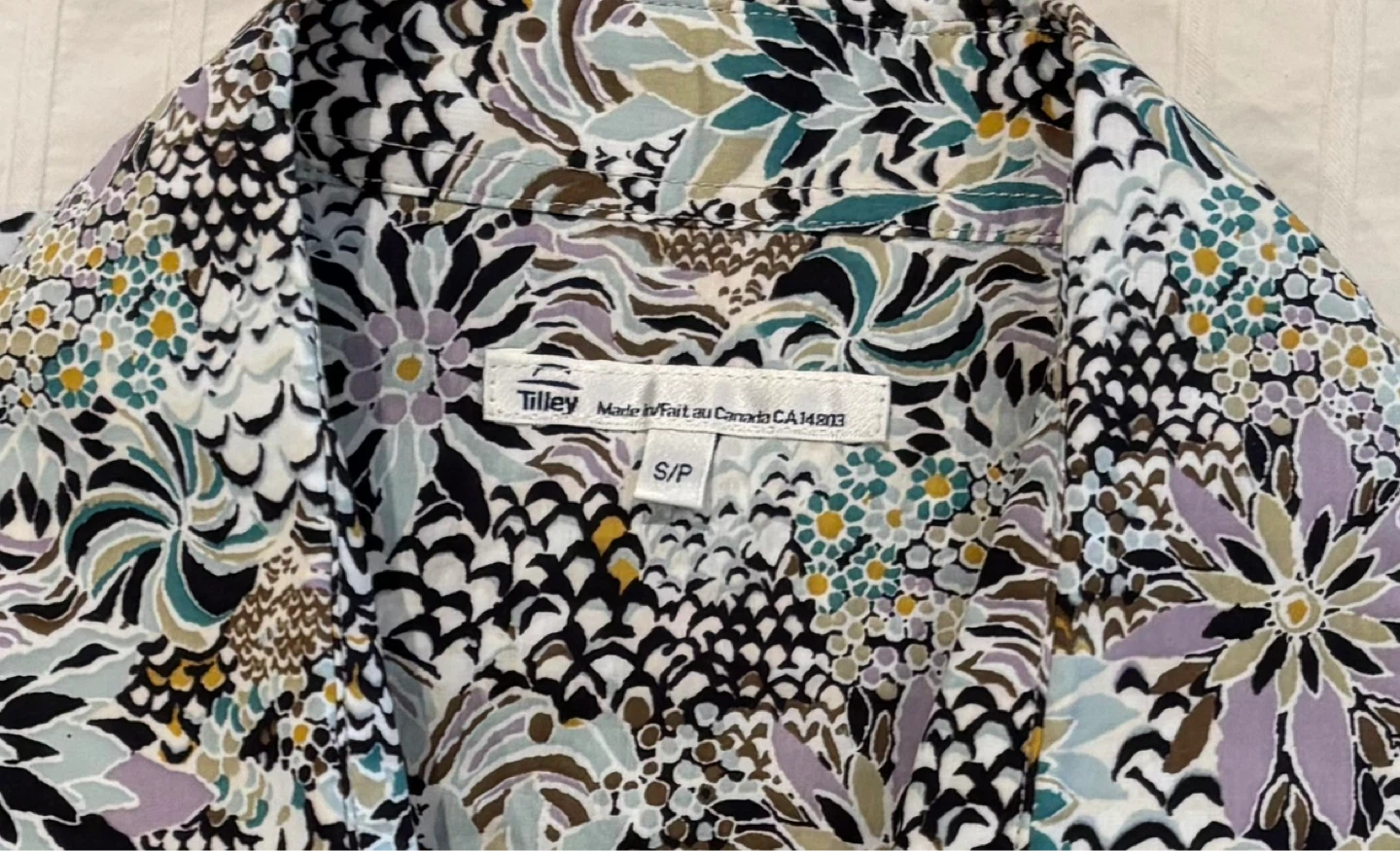 Vintage Y2K Tilley Floral Print Short Sleeve Shirt Size S/M - photo 3