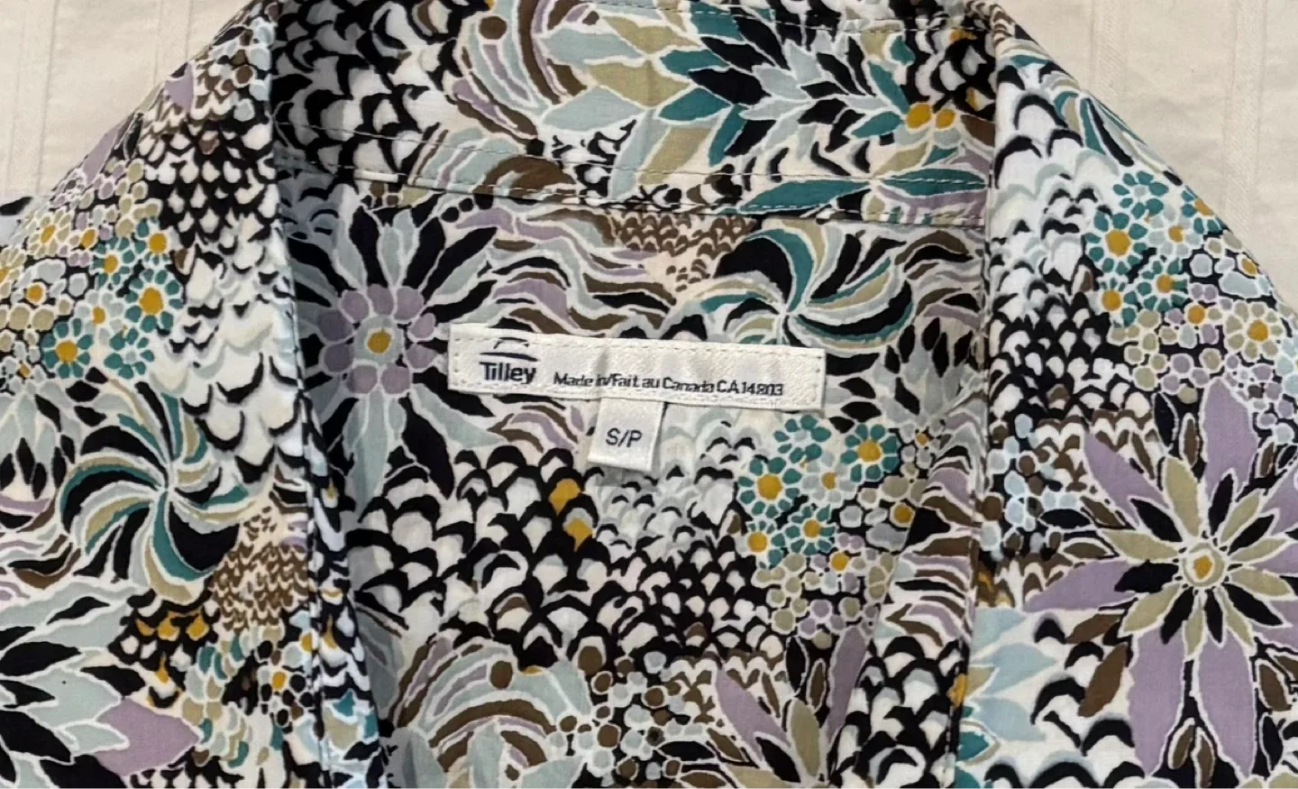 Vintage Y2K Tilley Floral Print Short Sleeve Shirt Size S/M - photo 3