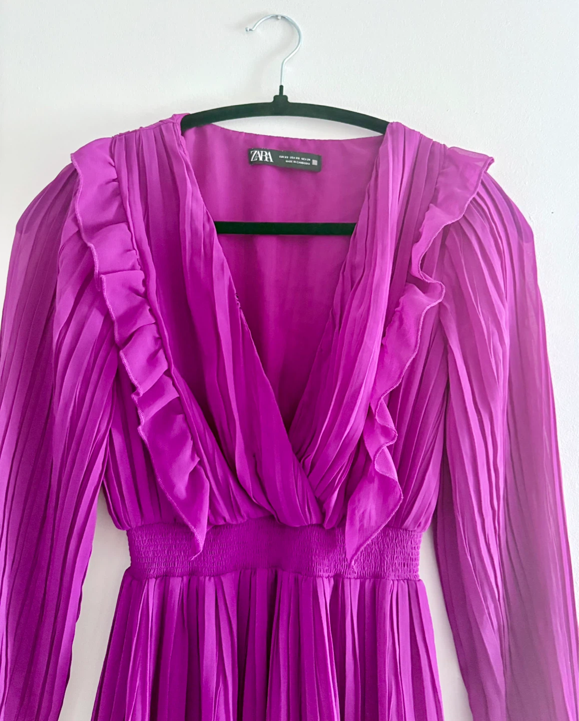 ZARA Purple Pleated Ruffle Midi Dress🌱 - photo 3