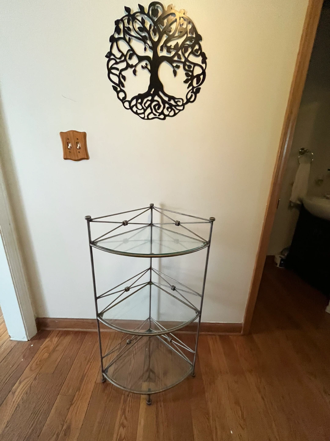 3-Tier Glass Corner Shelf