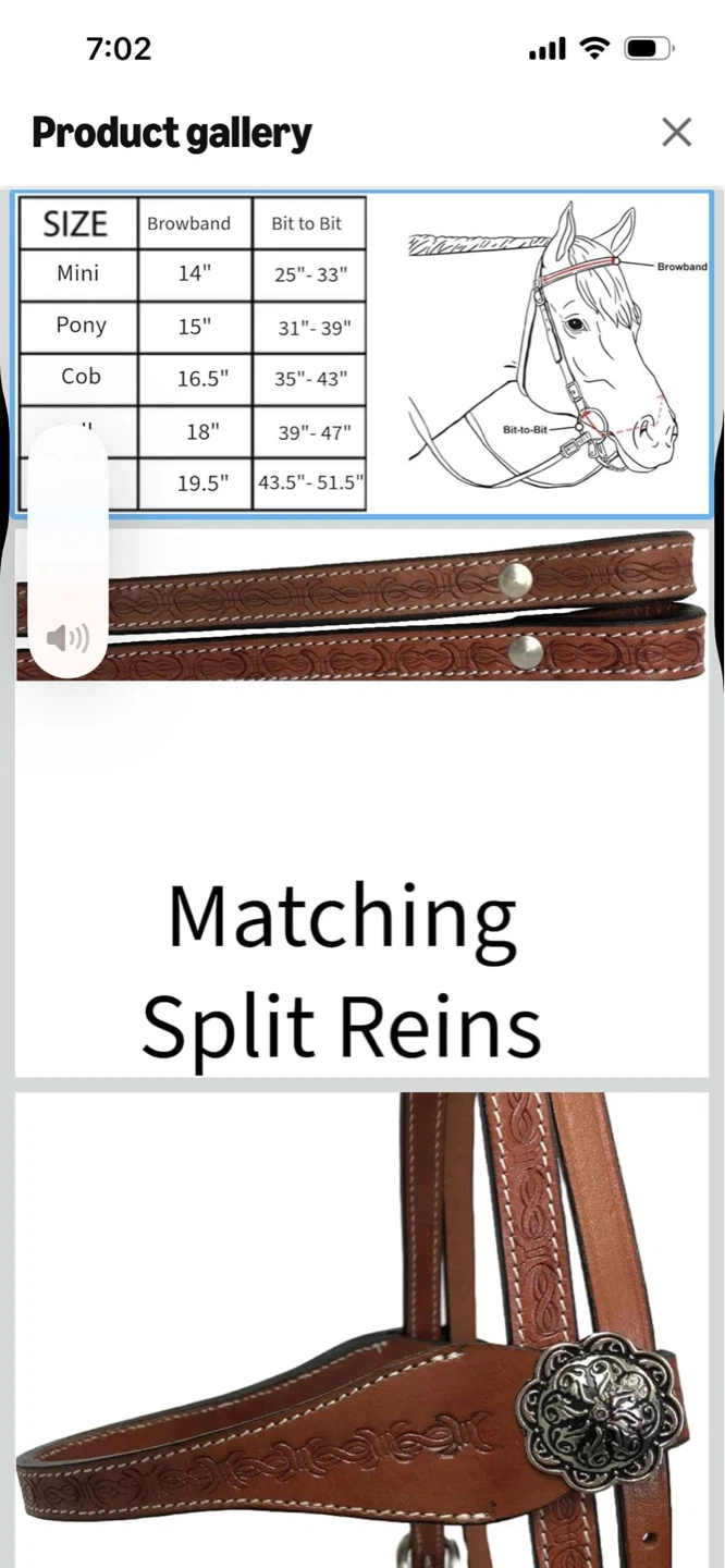 New/Tahoe Tack Western Headstall with Matching Split Reins - photo 5