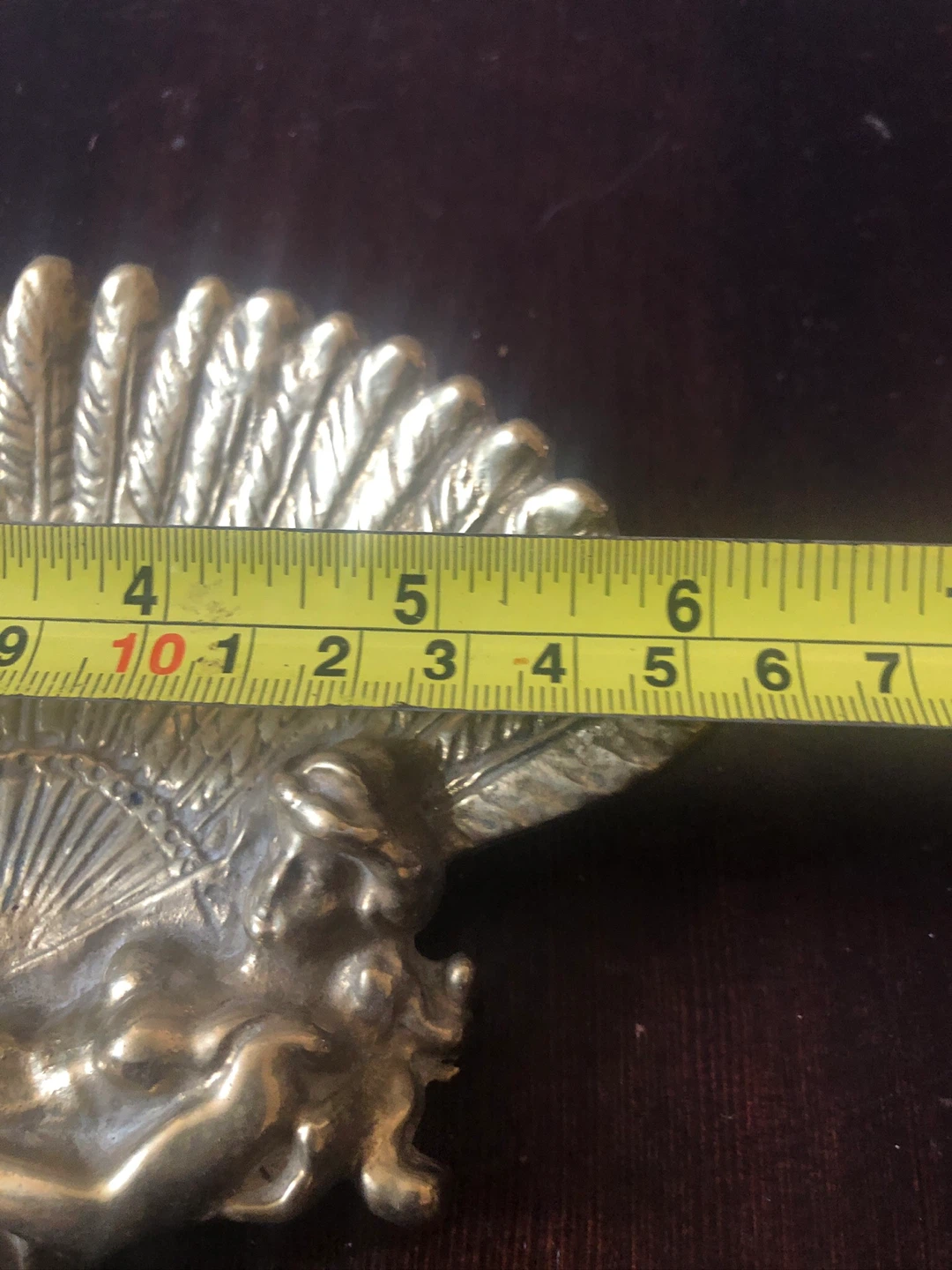 Vintage Brass Piece.  Lady with Fan - photo 2