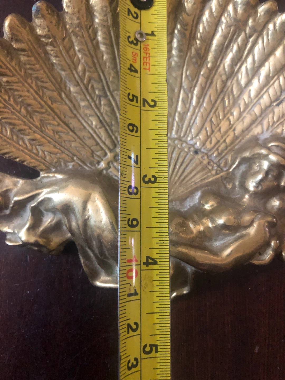 Vintage Brass Piece.  Lady with Fan - photo 3