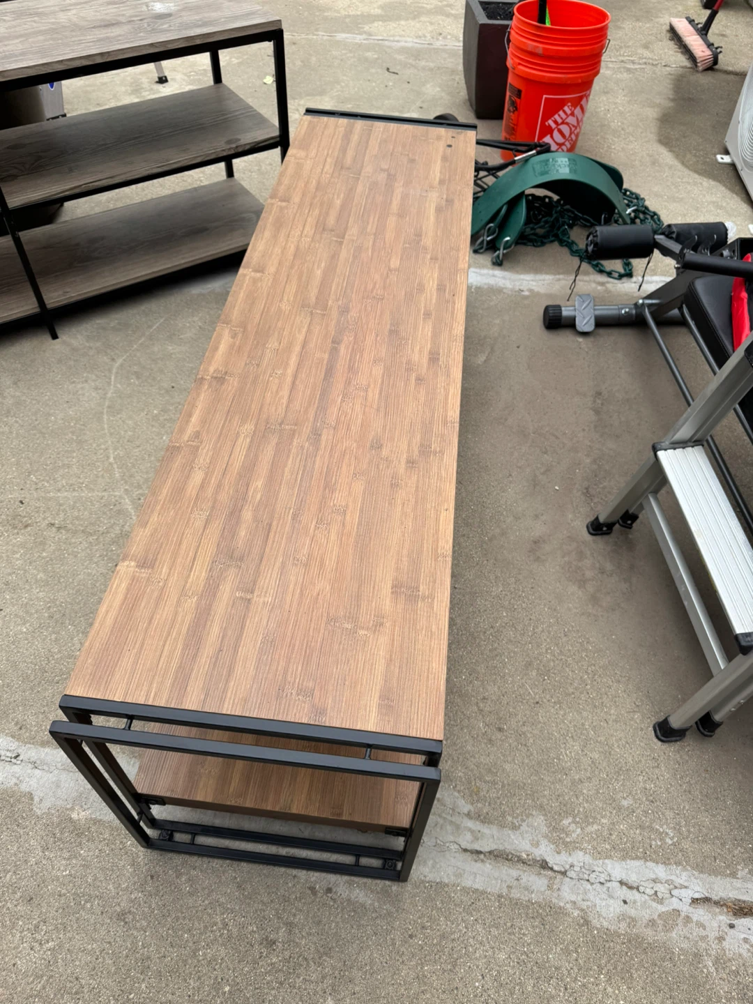 2-Tier Wooden Shelf Unit - photo 2