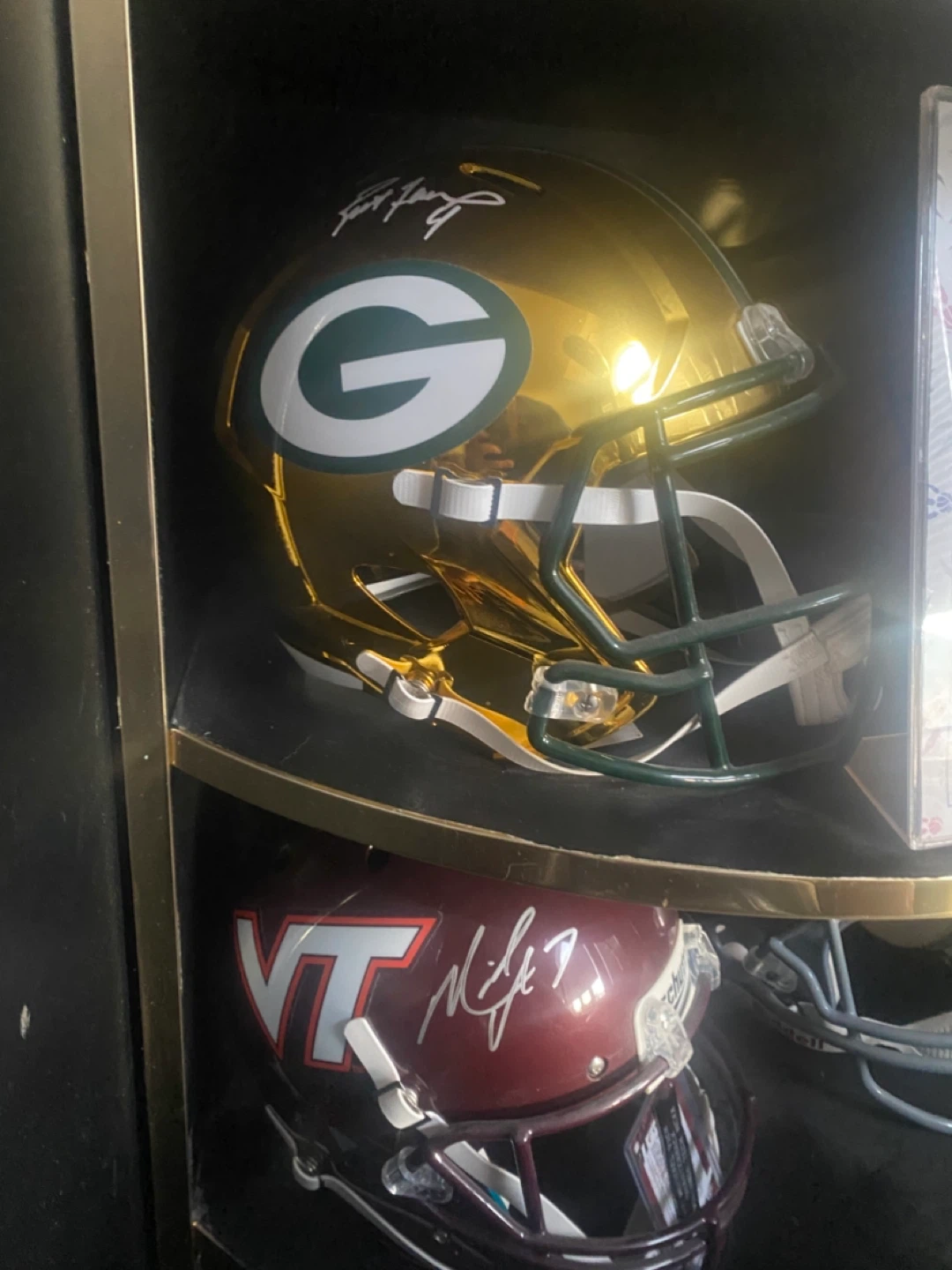Green Bay Packers Brett Favre Autographed Replica Helmet - photo 2